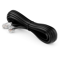 deleyCON 15m Câble Téléphone RJ11 vers RJ45 Modulaire plat RJ11 Fiche vers RJ45 Connecteur Réseau Prise Téléphone Modem Routeur 