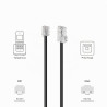 deleyCON 30m Câble Téléphone RJ11 vers RJ45 Modulaire 99% Cuivre AWG 28 plat RJ11 Fiche vers RJ45 Connecteur Réseau Prise Téléph