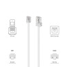 deleyCON 2m Câble Téléphone RJ11 vers RJ45 Modulaire plat RJ11 Fiche vers RJ45 Connecteur Réseau Prise Téléphone Modem Routeur F