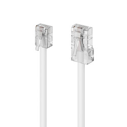 deleyCON 30m Câble Téléphone RJ11 vers RJ45 Modulaire 99% Cuivre AWG 28 plat RJ11 Fiche vers RJ45 Connecteur Réseau Prise Téléph