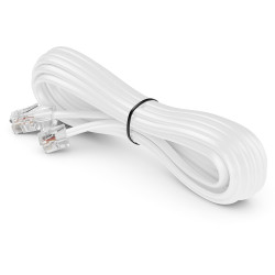 deleyCON 40m Câble Téléphone RJ11 vers RJ45 Modulaire 99% Cuivre AWG 28 plat RJ11 Fiche vers RJ45 Connecteur Réseau Prise Téléph