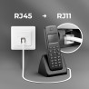 deleyCON 50m Câble Téléphone RJ11 vers RJ45 Modulaire 99% Cuivre AWG 28 plat RJ11 Fiche vers RJ45 Connecteur Réseau Prise Téléph