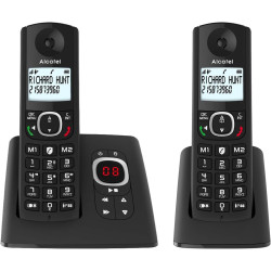 ALCATEL F530 Voice Duo - Téléphone Fixe Sans Fil DECT Avec Répondeur - Grand Écran Rétroéclairé - Mains Libres - Fonction Blocag