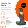 Gigaset Start 120 téléphone DECT, Blocage d’appels, Anthracite | Sans fil, écran rétroéclairé 1,5 pouces, mains libres, contacts