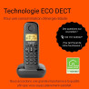 Gigaset Start 120 téléphone DECT, Blocage d’appels, Anthracite | Sans fil, écran rétroéclairé 1,5 pouces, mains libres, contacts