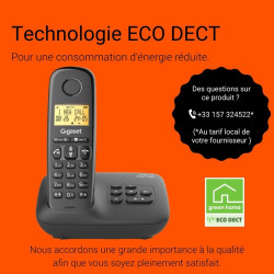 Gigaset Start 120A téléphone DECT, répondeur, Anthracite | Sans fil, blocage d’appels, écran rétroéclairé 1,5 pouces, mains libr