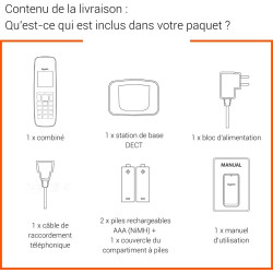 Gigaset Start 120A téléphone DECT, répondeur, Anthracite | Sans fil, blocage d’appels, écran rétroéclairé 1,5 pouces, mains libr