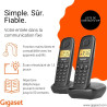 Gigaset Start 120 Duo, téléphone DECT, 2 combinés, Blocage d’appels | Sans fil, écran rétroéclairé 1,5 pouces, mains libres, con