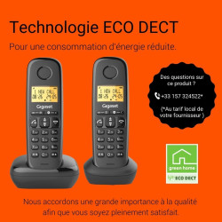 Gigaset Start 120 Duo, téléphone DECT, 2 combinés, Blocage d’appels | Sans fil, écran rétroéclairé 1,5 pouces, mains libres, con