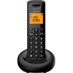 ALCATEL E260 - Téléphone Fixe sans Fil DECT - Design Compact - Grand Écran Rétroéclairé - Mains Libres - Fonction Blocage des Ap