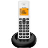 ALCATEL E260 - Téléphone Fixe sans Fil DECT - Design Compact - Grand Écran Rétroéclairé - Mains Libres - Fonction Blocage des Ap