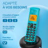 ALCATEL E260 - Téléphone Fixe sans Fil DECT - Design Compact - Grand Écran Rétroéclairé - Mains Libres - Fonction Blocage des Ap