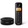 Philips D165B Téléphone Fixe sans Fil – Téléphone DECT – Écran 1,6 Pouce – 50 Contacts – 10h Conversation – 200h Veille – Noir