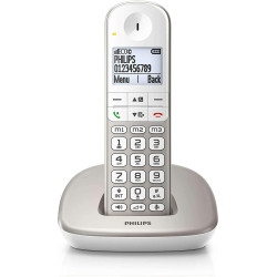 Philips XL490 Téléphone Fixe sans Fil - Téléphone Fixe Compatible avec Les Appareils Auditifs - DECT avec Grand Écran Rétroéclai