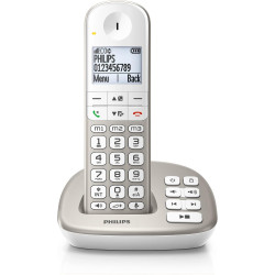 Philips XL4951S/38 Téléphone Fixe - sans Fil - 1 Combiné - avec Répondeur - Extras Pratiques comme Téléphone Senior - Personnes 