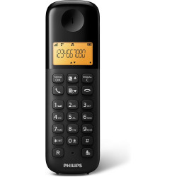Philips D160 Téléphone Fixe sans Fil Duo - DECT Téléphone avec Grand Écran 1,6″ – Ligne Maison avec Mode ECO & Interphone - Noir