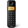 Philips D160 Téléphone Fixe sans Fil Duo - DECT Téléphone avec Grand Écran 1,6″ – Ligne Maison avec Mode ECO & Interphone - Noir
