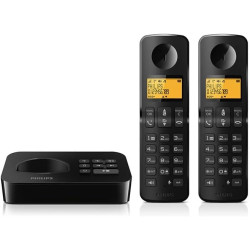 Philips D2652B/01 Dual - Téléphone Résidentiel avec Répondeur - Écran de 1,6 Pouce - Répertoire - Reconnaissance des Numéros - N