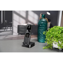 Philips D4701B Téléphone Fixe sans Fil – Téléphone DECT avec Écran 1,8 Pouce – 50 Contacts – 16h Conversation – 250h Veille – No