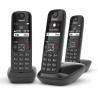 Gigaset AS690A Trio - 3 téléphones DECT sans fil avec répondeur - écran à haut contraste - excellente qualité audio - profils so
