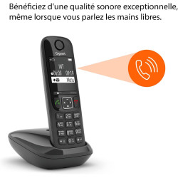 Gigaset AS690A Trio - 3 téléphones DECT sans fil avec répondeur - écran à haut contraste - excellente qualité audio - profils so
