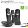 Gigaset AS690A Trio - 3 téléphones DECT sans fil avec répondeur - écran à haut contraste - excellente qualité audio - profils so