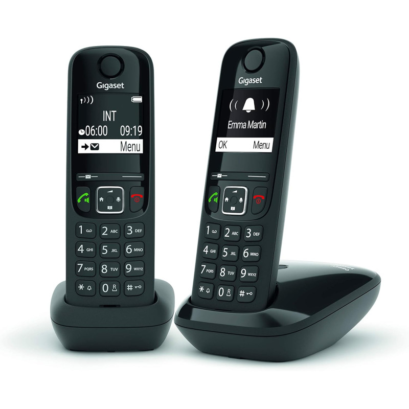 Gigaset AS690 Duo - Téléphone fixe sans fil - 2 combinés - Noir