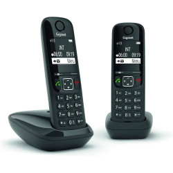 Gigaset AS690 Duo - Téléphone fixe sans fil - 2 combinés - Noir