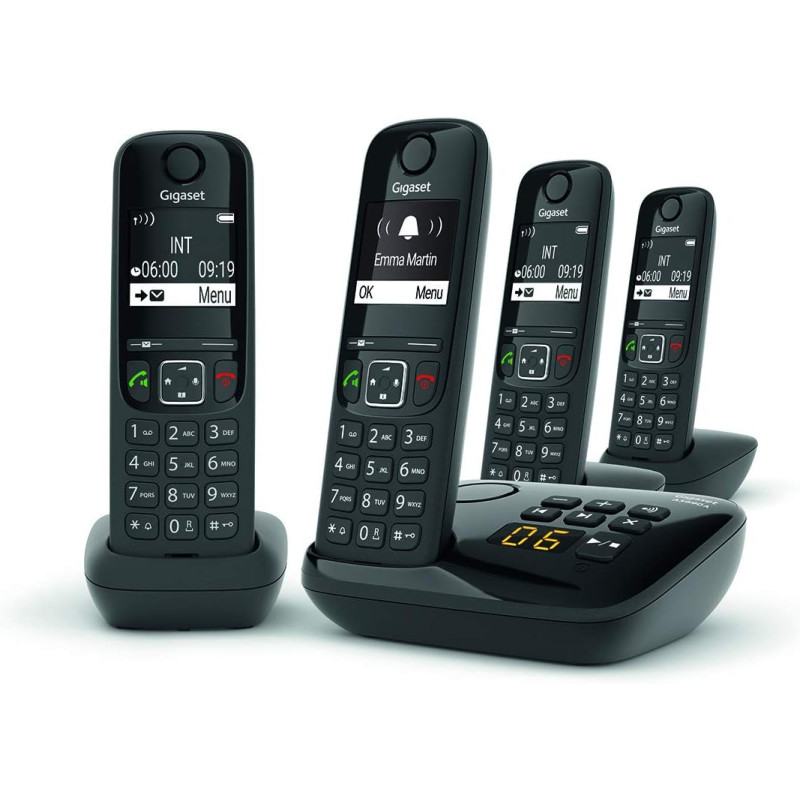 Gigaset AS690A Téléphone fixe Quattro Noir [Version Française]
