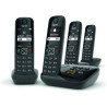 Gigaset AS690A Téléphone fixe Quattro Noir [Version Française]