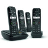 Gigaset AS690A Téléphone fixe Quattro Noir [Version Française]