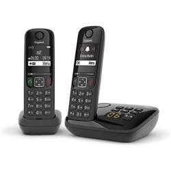 Gigaset AS690A Duo - Téléphone fixe sans fil avec répondeur - 2 combinés - Noir [Version Française]