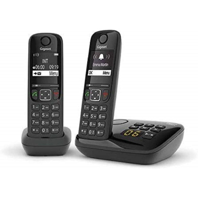 Gigaset AS690A Duo - Téléphone fixe sans fil avec répondeur - 2 combinés - Noir [Version Française]