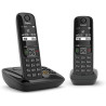 Gigaset AS690A Duo - Téléphone fixe sans fil avec répondeur - 2 combinés - Noir [Version Française]