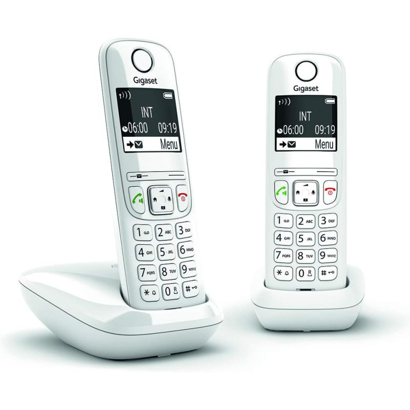 Gigaset AS690 Duo - Téléphone fixe sans fil, 2 combinés avec grand écran rétroéclairé pour un affichage ultra lisible, fonction 