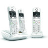 Gigaset AS690A Trio - Téléphone fixe sans fil avec répondeur, 3 combinés avec grand écran rétroéclairé pour un affichage ultra l