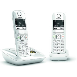Gigaset AS690A Duo - Téléphone fixe sans fil avec répondeur, 2 combinés avec grand écran rétroéclairé pour un affichage ultra li
