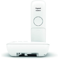 Gigaset AS690A Duo - Téléphone fixe sans fil avec répondeur, 2 combinés avec grand écran rétroéclairé pour un affichage ultra li