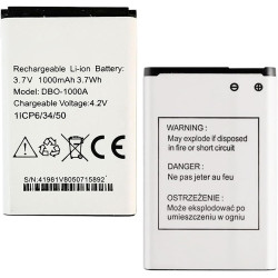 DBO-1000A DBAA-1000A Batterie de Rechange, Compatible avec Doro 2880 4G, 2800 4G/2820 4G/1880, Seniors, DFC-0480, DBAA-1000A, DB