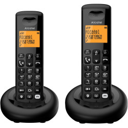 ALCATEL E260 S. Voice Duo - Téléphone Fixe sans Fil DECT avec Répondeur - Design Compact - Grand Écran Rétroéclairé - Mains Libr