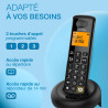 ALCATEL E260 S. Voice Duo - Téléphone Fixe sans Fil DECT avec Répondeur - Design Compact - Grand Écran Rétroéclairé - Mains Libr