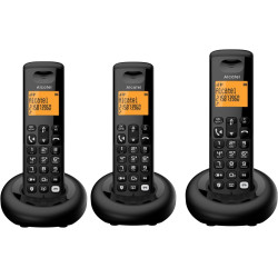 ALCATEL E260 S. Voice Trio - Téléphone Fixe sans Fil DECT avec Répondeur - Design Compact - Grand Écran Rétroéclairé - Mains Lib
