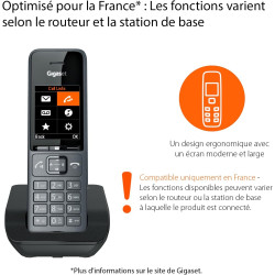 Gigaset Comfort 520 téléphone DECT, Mains Libres, Gris | Sans fil, blocage d’appels, répertoire 200 contacts, [Version française