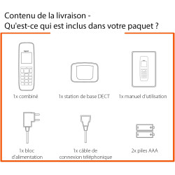 Gigaset Comfort 520 téléphone DECT, Mains Libres, Gris | Sans fil, blocage d’appels, répertoire 200 contacts, [Version française