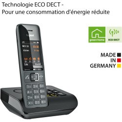 Gigaset Comfort 520A - Téléphone DECT sans Fil avec répondeur - Design élégant - qualité Audio supérieure - Blocage d'appels - R