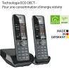Gigaset Comfort 520 Duo, téléphone DECT, 2 combinés, Blocage d’appels, Gris | Sans fil, mains libres, répertoire 200 contacts, [