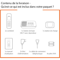 Gigaset Comfort 520A Duo, téléphone DECT, 2 combinés, répondeur, Gris foncé | Sans fil, blocage d’appels, répertoire 200 contact