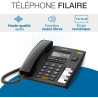 ALCATEL T56 - Téléphone Fixe Filaire - Écran Numérique - Mains Libres - Journal Des Appels Reçus - Touche Rappel - 4 Mémoires Di