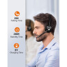 Tecknet casque d'écoute bleutooth, casque d'écoute sans fil avec microphone antibruit pour camionneur, mains libres avec microph