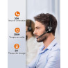 Tecknet casque d'écoute bleutooth & dongle usb, casque d'écoute sans fil avec microphone antibruit pour,mains libres avec microp